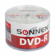 Диск DVD-R SONNEN 4,7 Gb 16x Bulk, КОМПЛЕКТ 50 шт., 512574