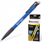 карандаш мех. 0,7 мм BRAUBERG "Comfort" , корпус синий, резиновый держатель, ластик.