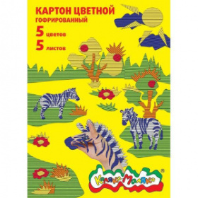 Картон цв. 5л. 5цв. гофриров. КМ