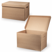 лоток-коробка коричневый Короб архивный "Делопроизводство" (в29,5*ш48*г32,5, см), откидная крышка