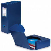 Короб архивный на кнопке BRAUBERG "Energy", пластик 10 см (на 900 л.), разборный, синий, черн.0,9 мм