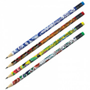 карандаш заточенный с ластиком  Berlingo "Traditional" HB, круглый, ассорти