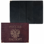 Обложка для паспорта "Россия", ПВХ под кожу, печать золотом